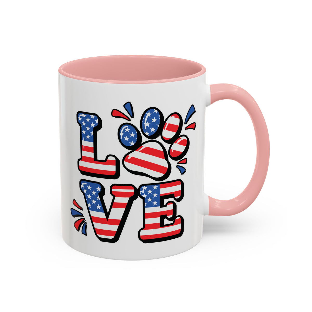 4th of July Mug - Animal Love USA Flag