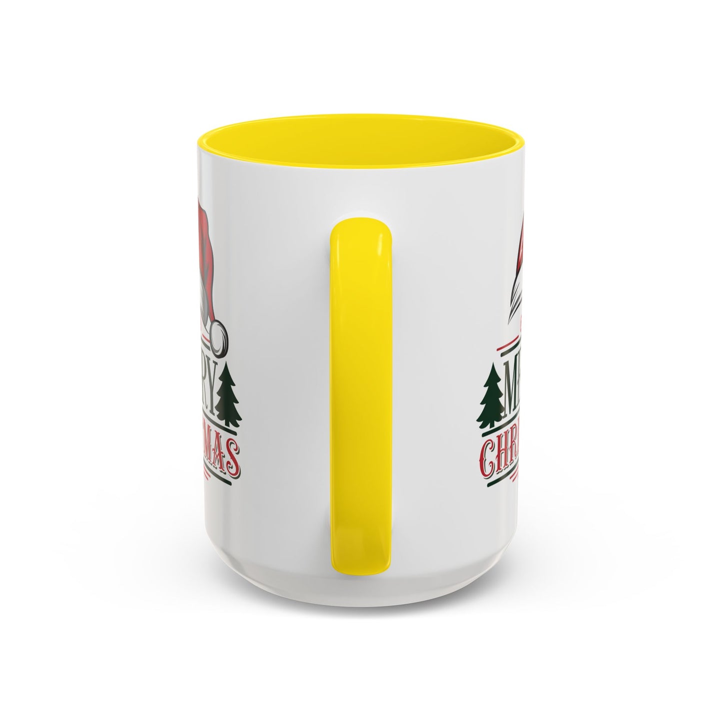 Christmas Mug - Merry Christmas Green & Red Text Red Hat