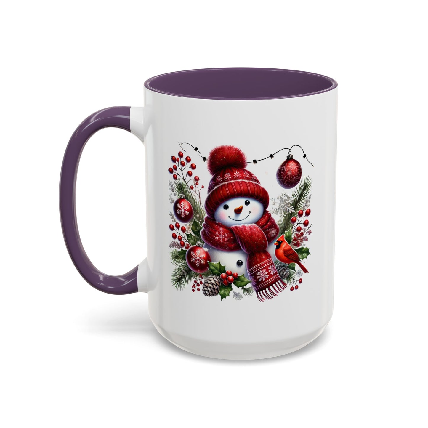 Christmas Mug - Burgundy Snowman