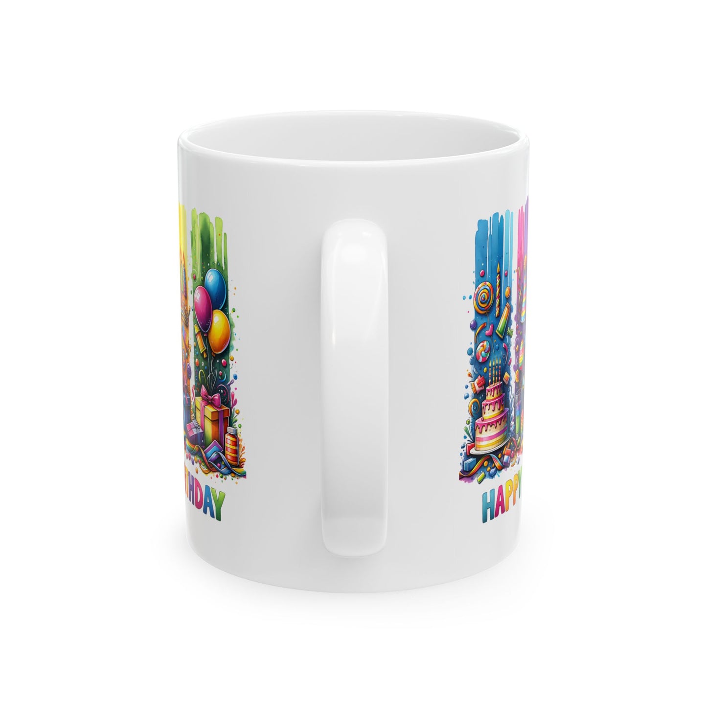 Birthday Mug - Happy Birthday Brushstrokes