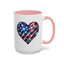 4th of July Mug - USA Sparkle Heart