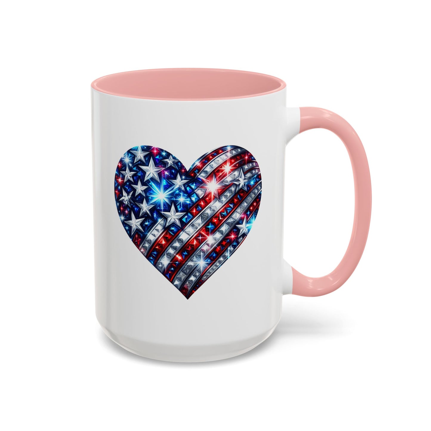 4th of July Mug - USA Sparkle Heart