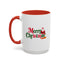 Christmas Mug - Merry Christmas Green & Red Text Santa Presents