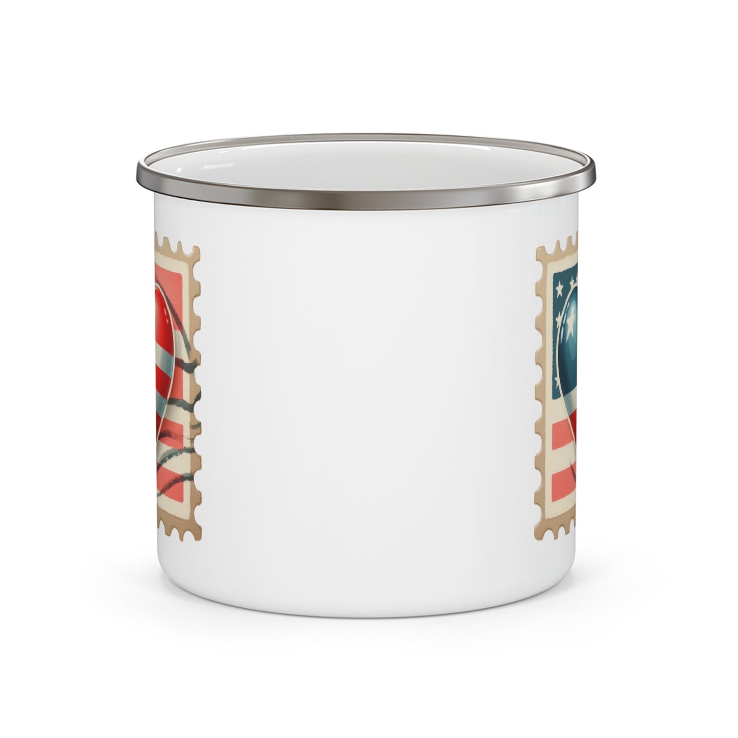4th of July Mug - America Heart Stamp