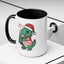 Christmas Mug - Merry Christmas Red Text Dinosaur Tree