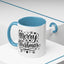 Christmas Mug - Merry Christmas Black Text Tree Snowflakes Hearts