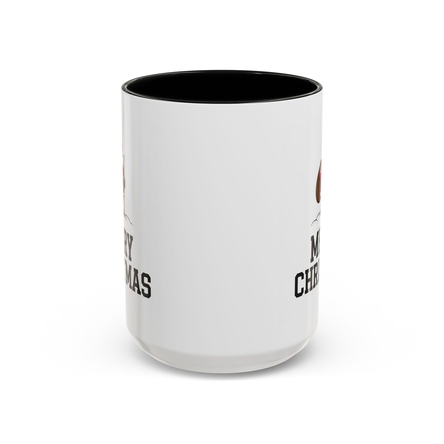 Christmas Mug - Merry Christmas Black Text Santa Walking