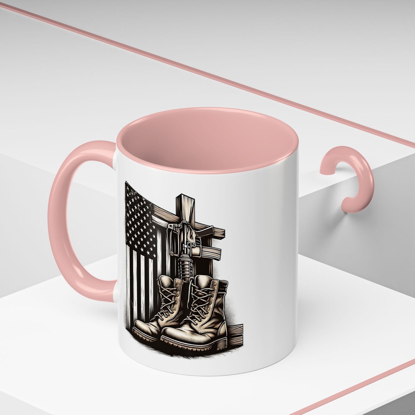 4th of July Mug - Fallen Soldier Boots Flag