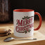 Christmas Mug - Merry Christmas Maroon & Green Text Decorations