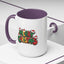 Christmas Mug - Merry Christmas Green Yellow & Red Text Hats