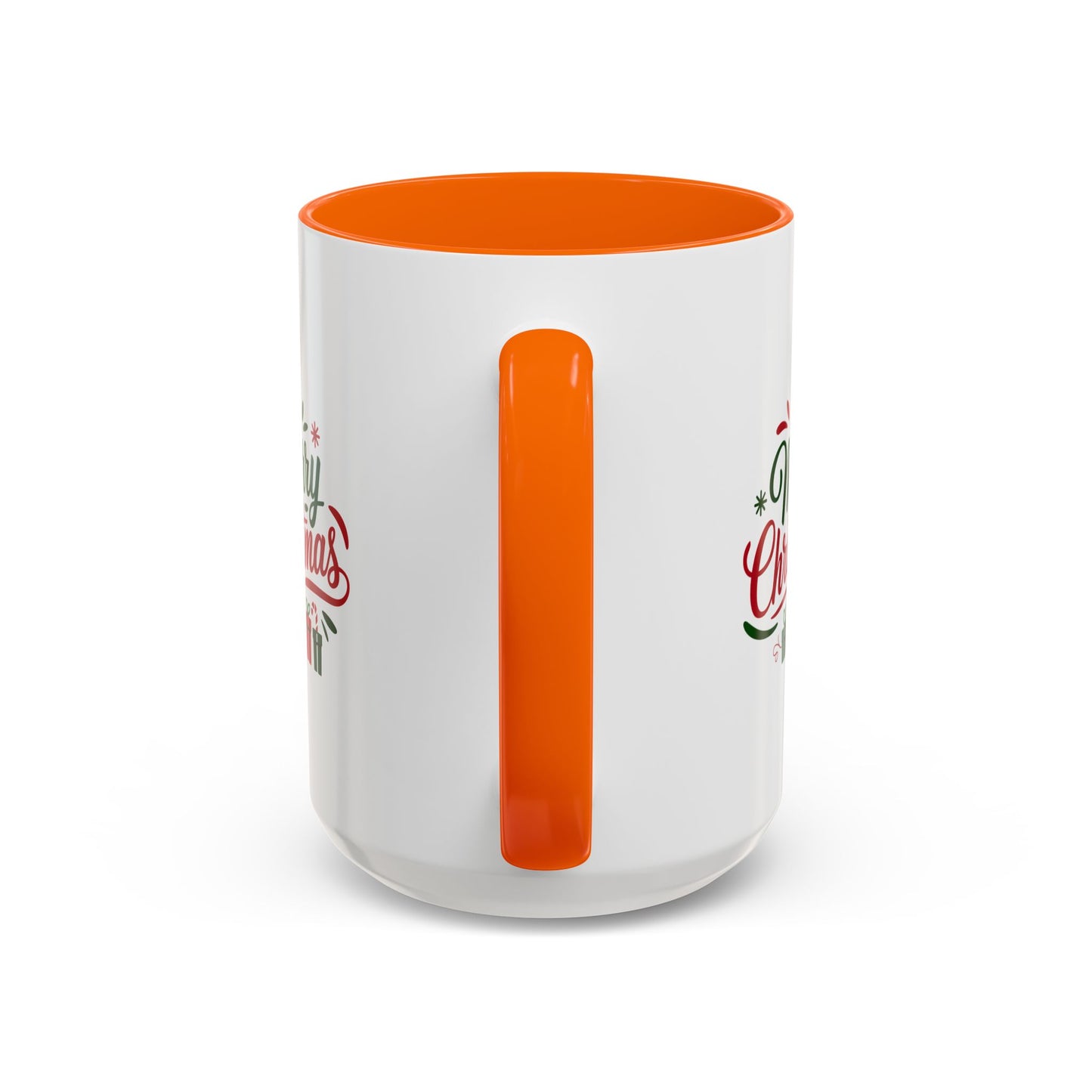 Christmas Mug - Merry Christmas Green & Red Text Tree Snowflakes Presents