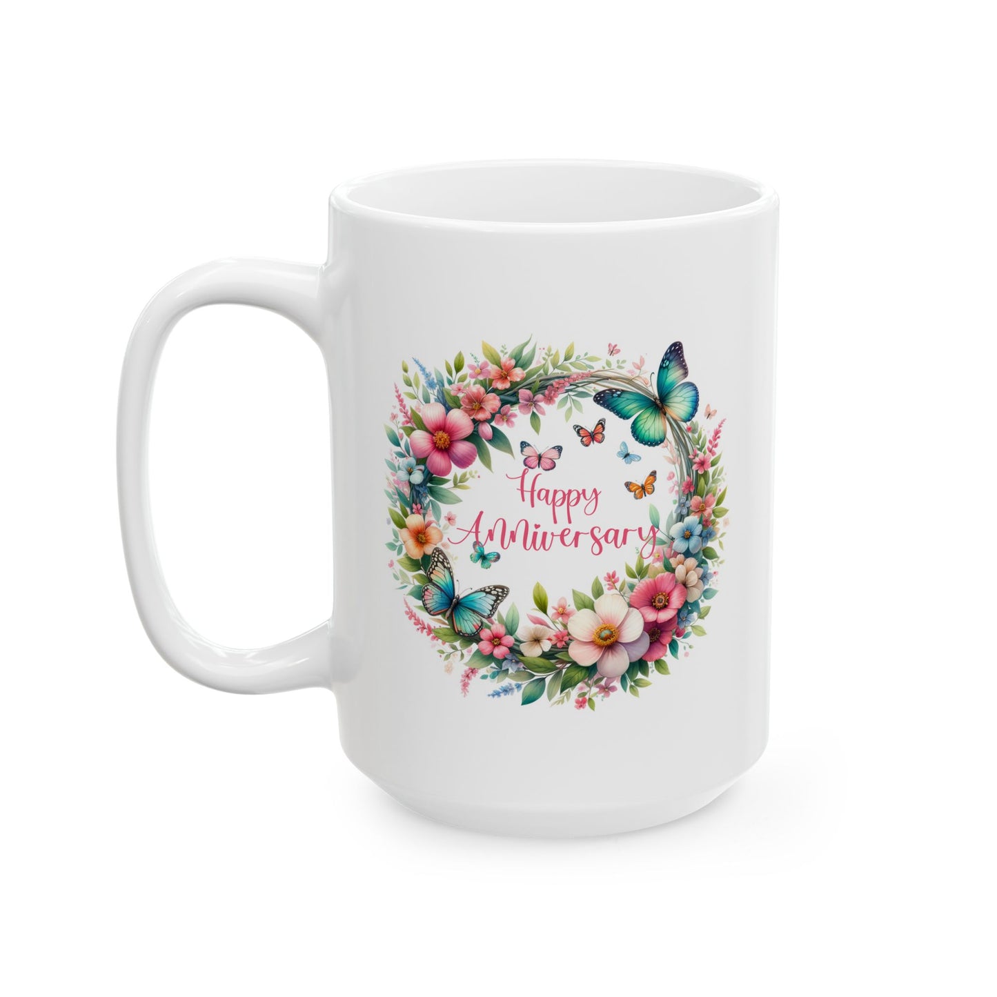 Anniversary Mug - Happy Anniversary Butterflies