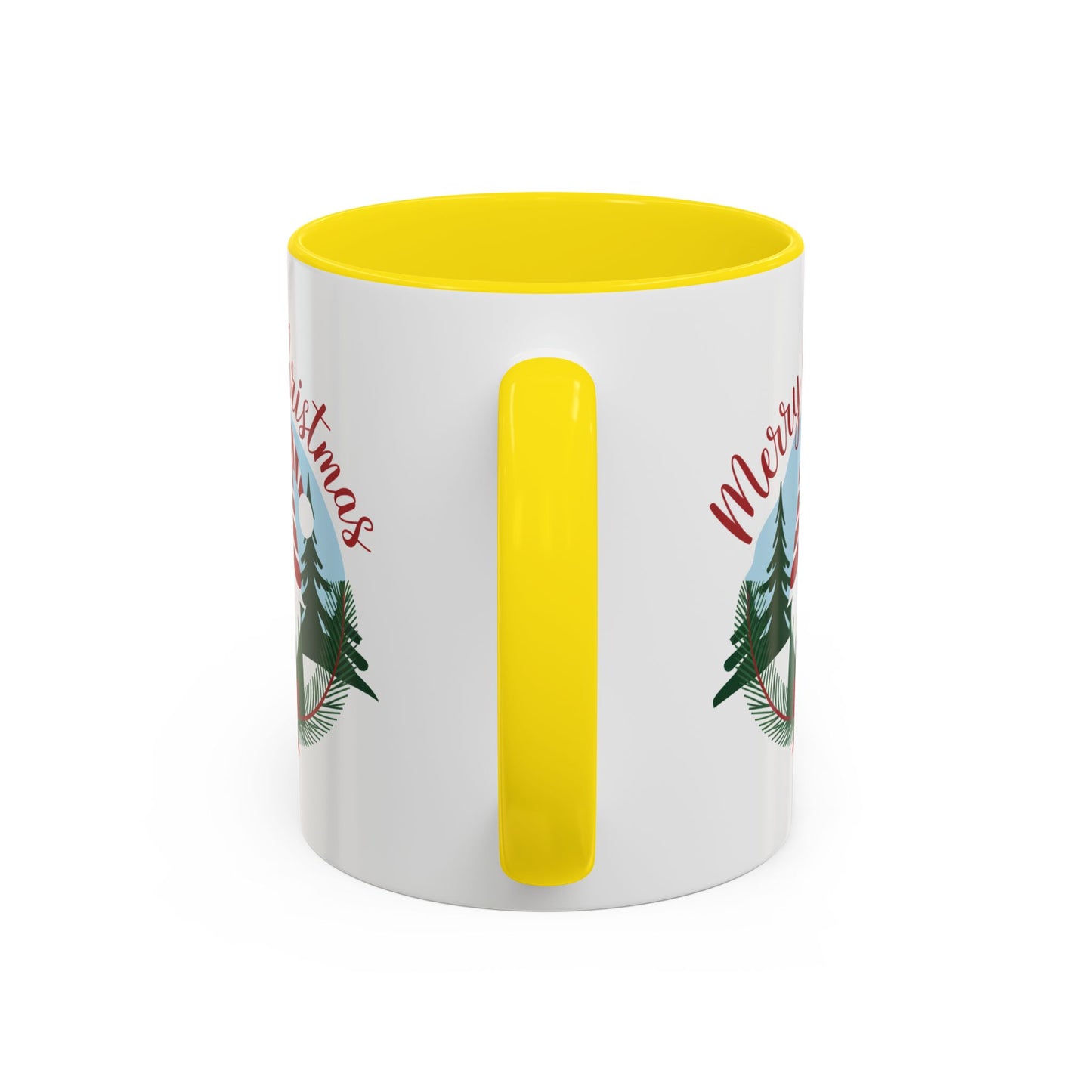 Christmas Mug - Merry Christmas Red Text Gnome Bow Tree
