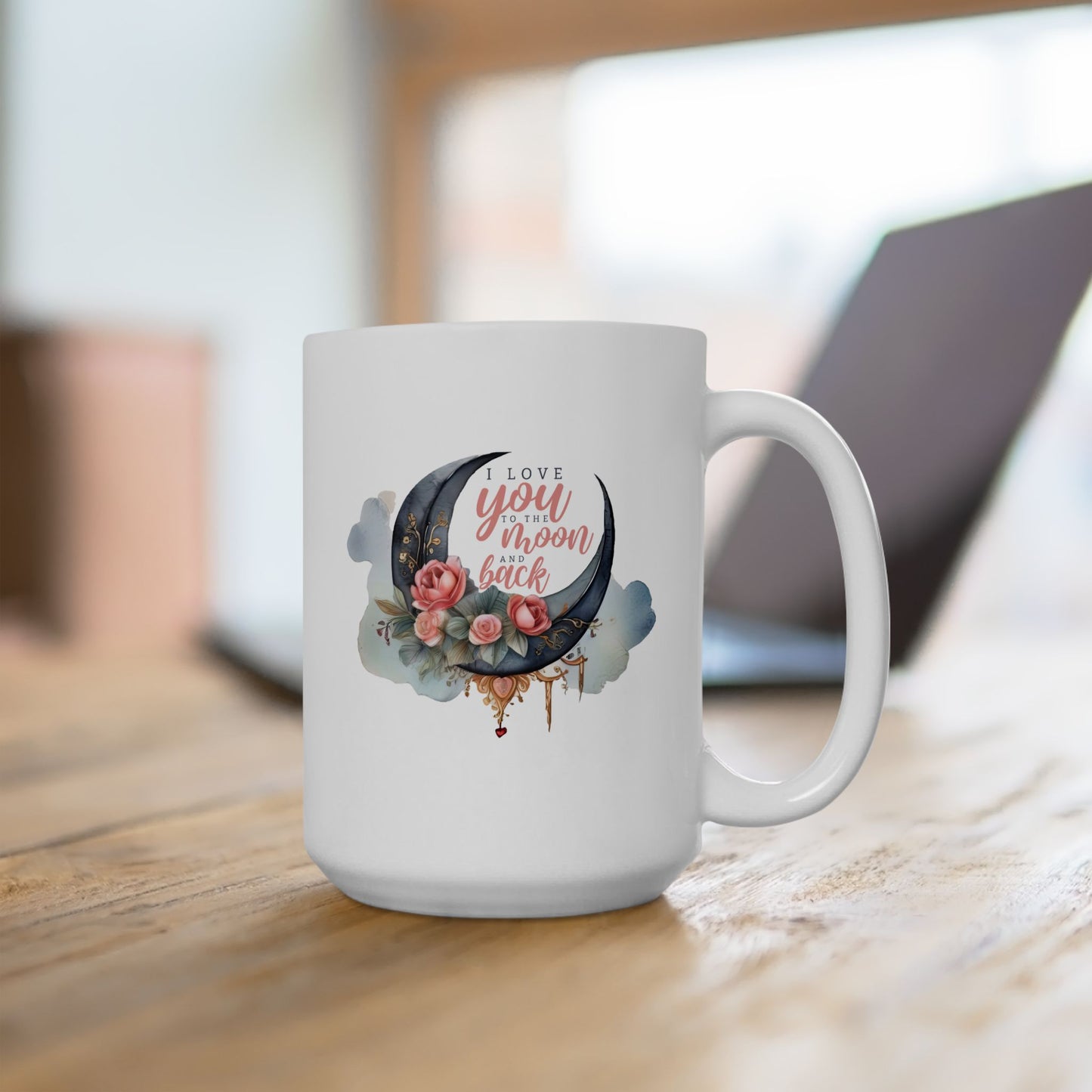 Valentine's Day Mug - I Love You Moon Graphic