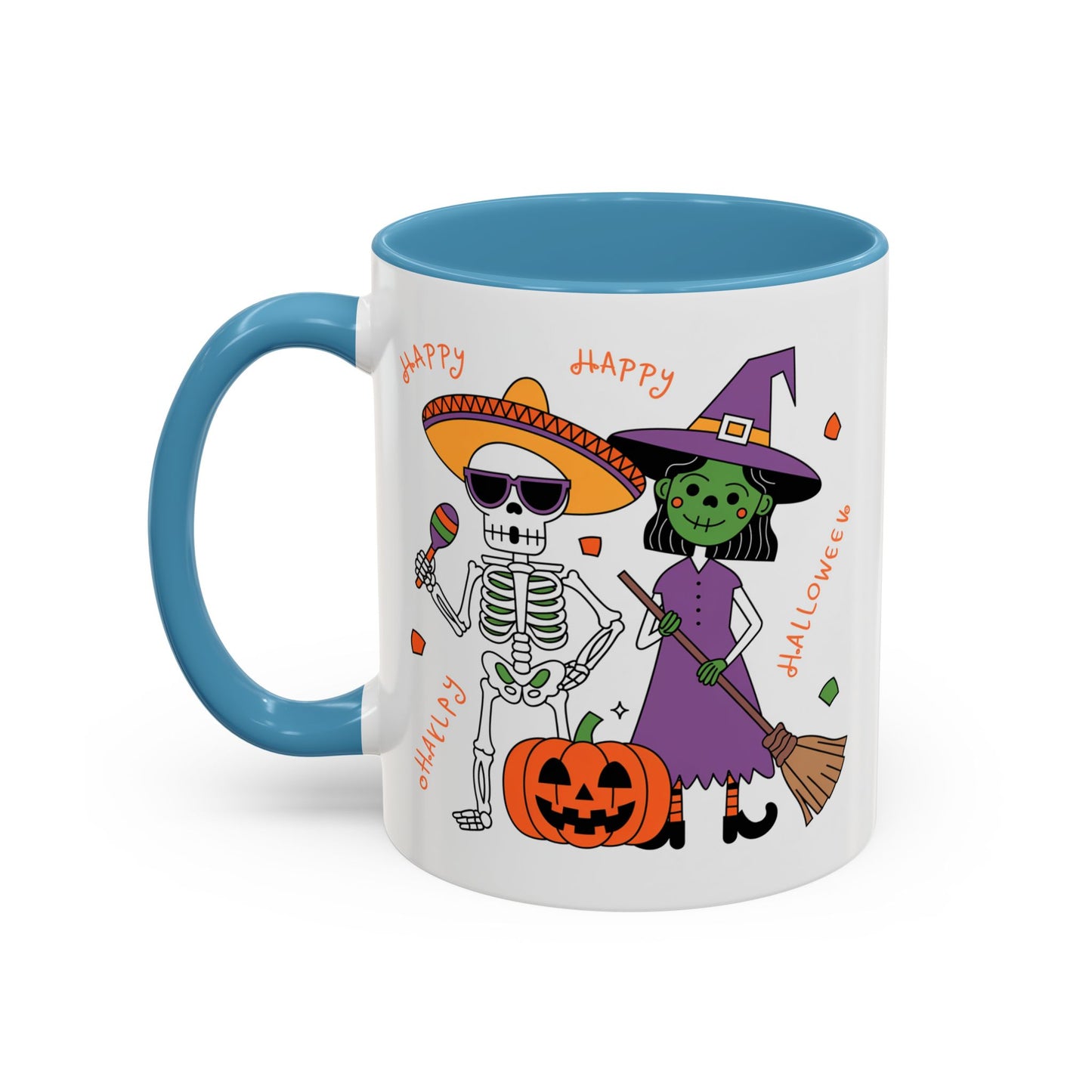 Halloween Mug - Skeleton & Witch