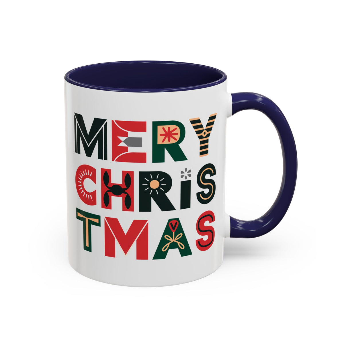 Christmas - Merry Christmas Black Red Green Patterned Text