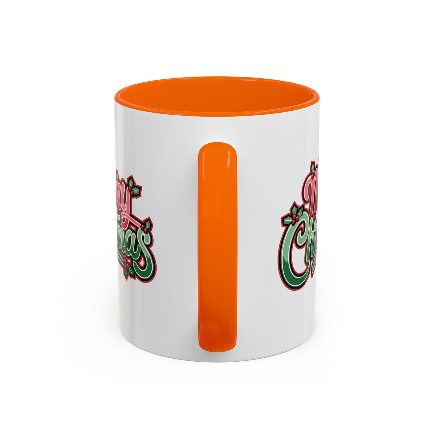 Christmas Mug - Merry Christmas Red & Green Text Mistletoe