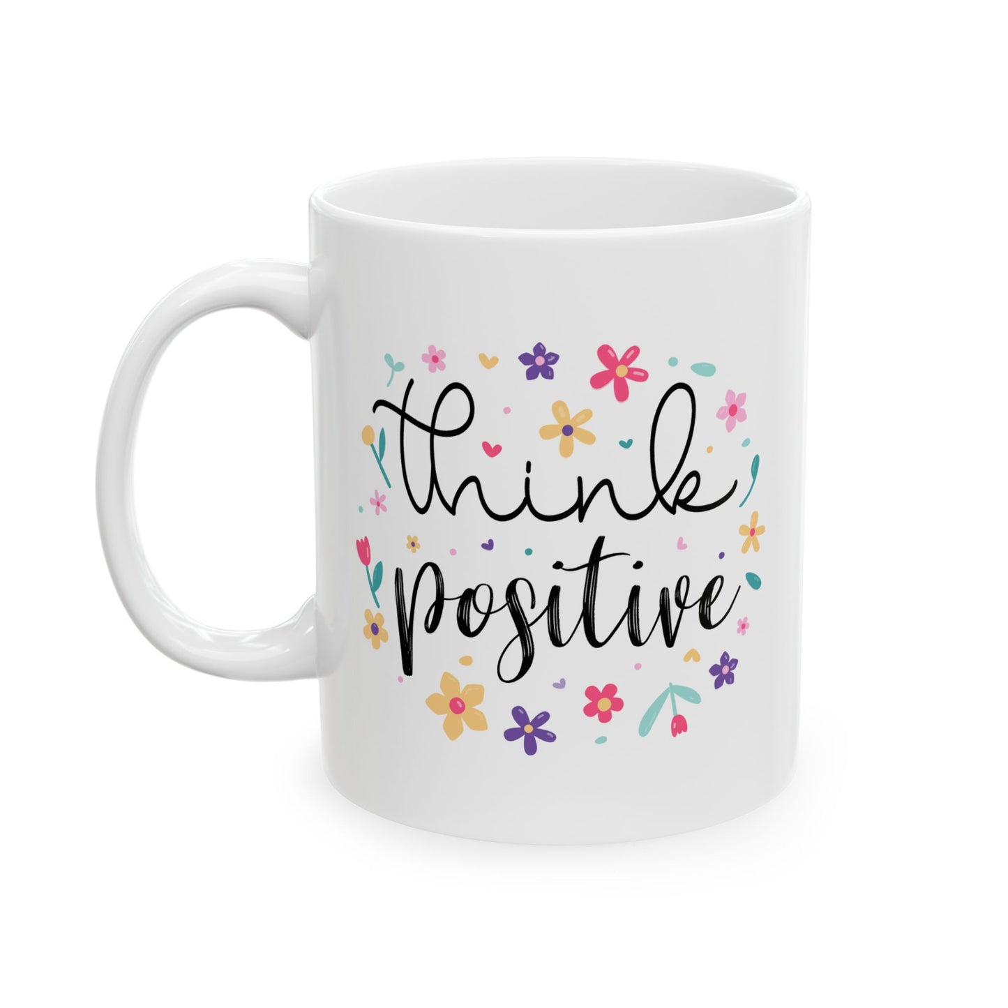 Wellness Mug - Think Positive Flowers