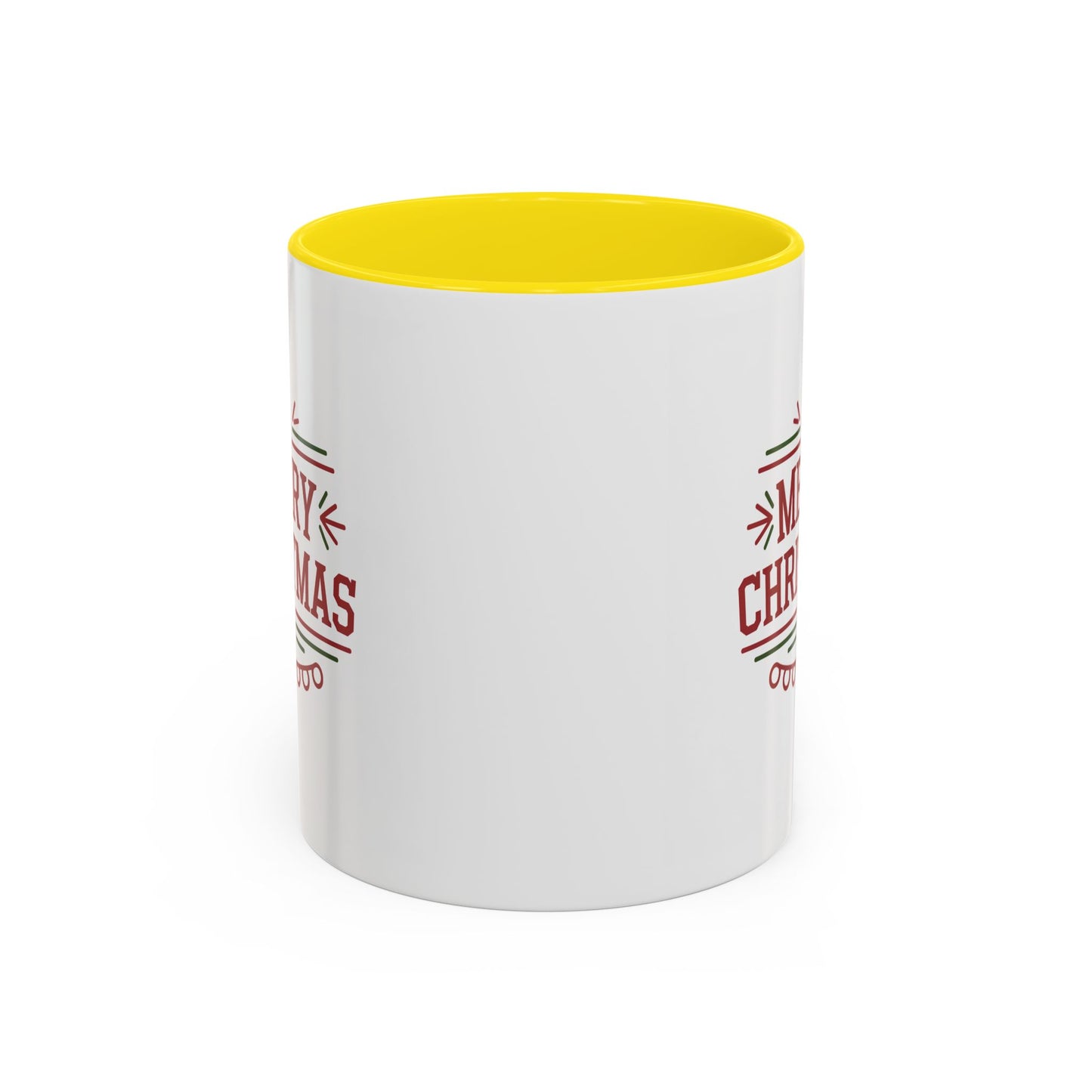 Christmas Mug - Merry Christmas Maroon Text Tree Star