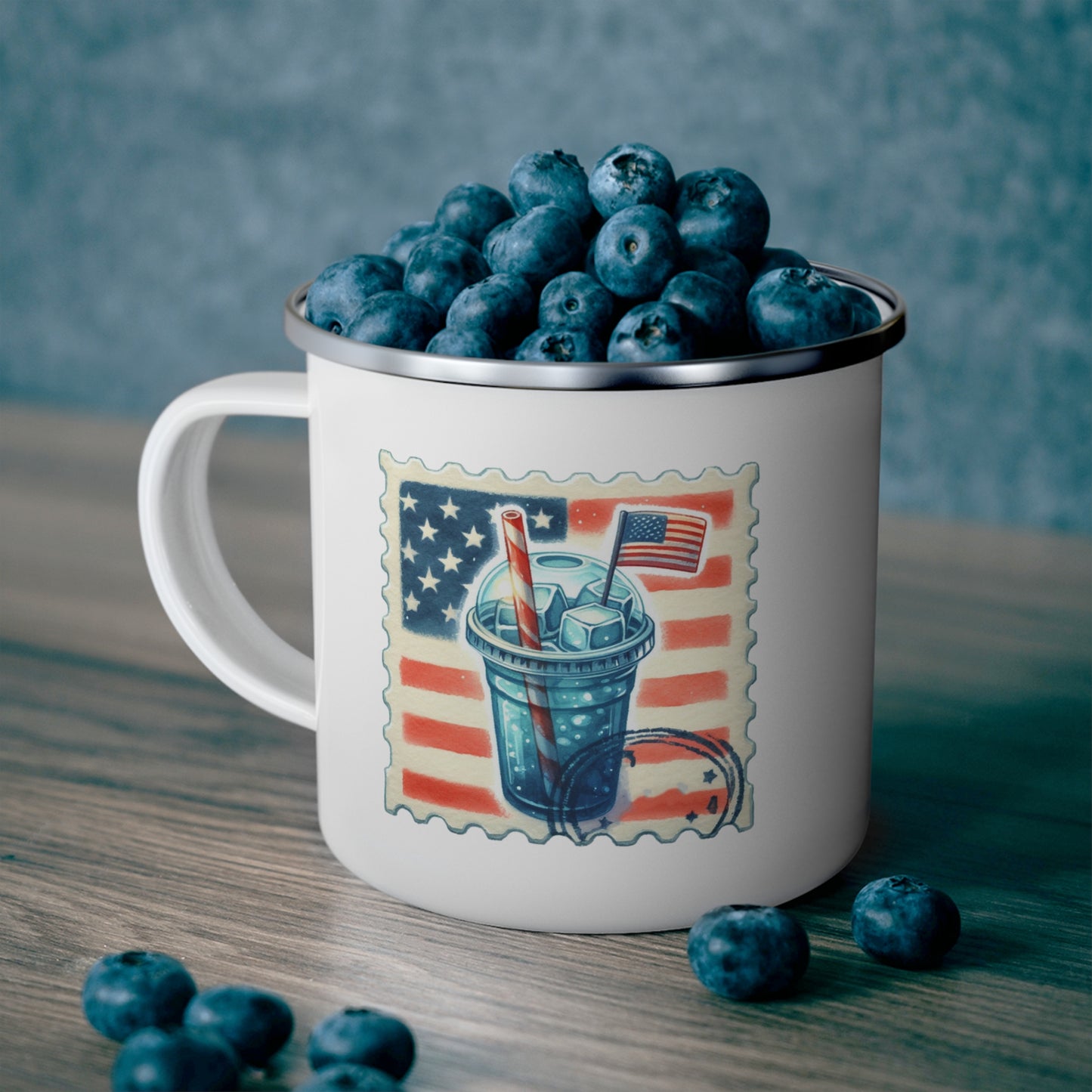 4th of July Mug - American Flag Iced Drink Stamp