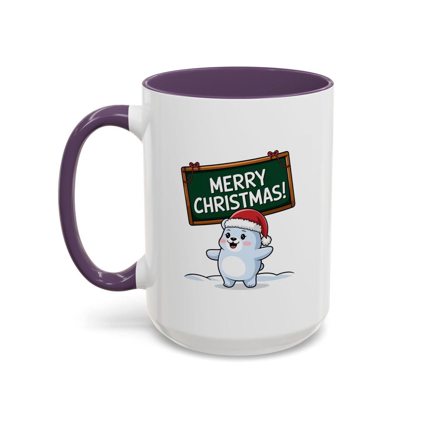 Christmas Mug - Merry Christmas White Text Seal Pup