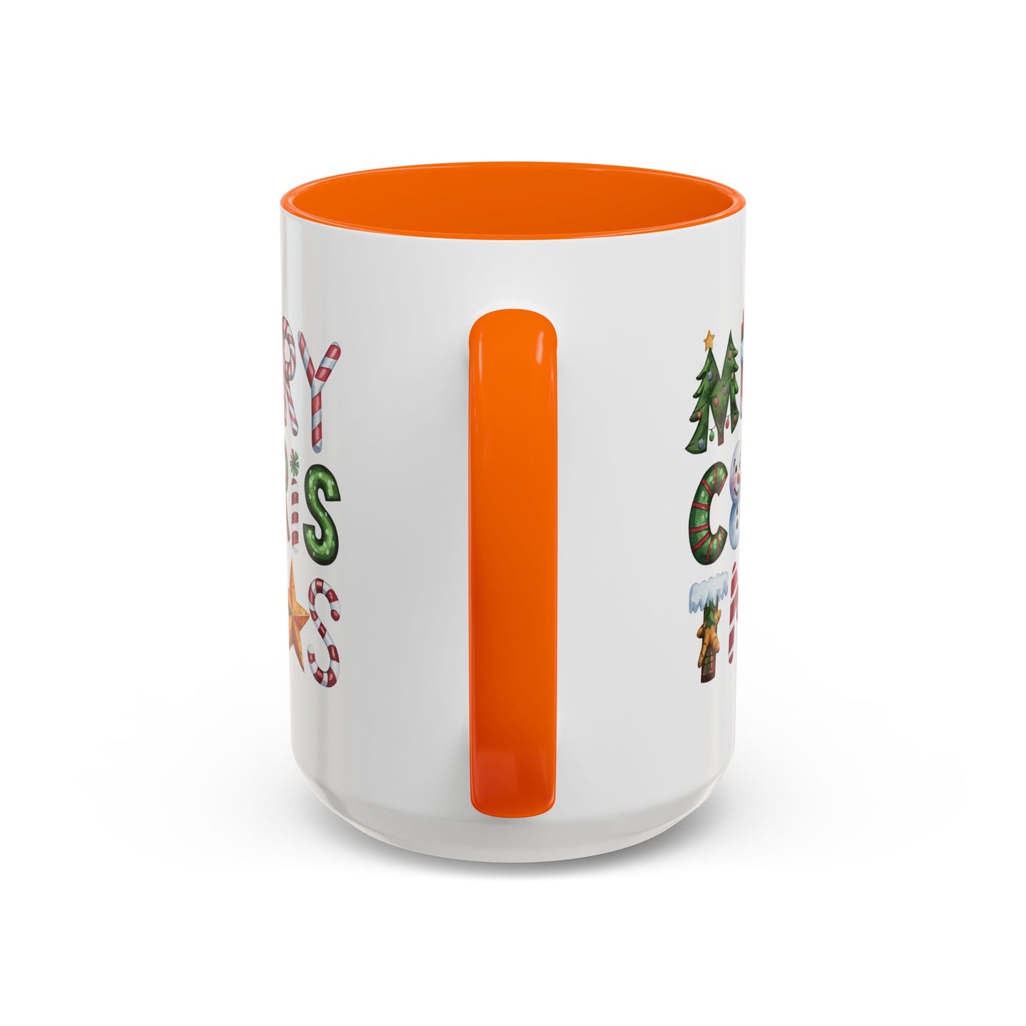 Christmas Mug - Merry Christmas Green Red & Gold Patterned Text