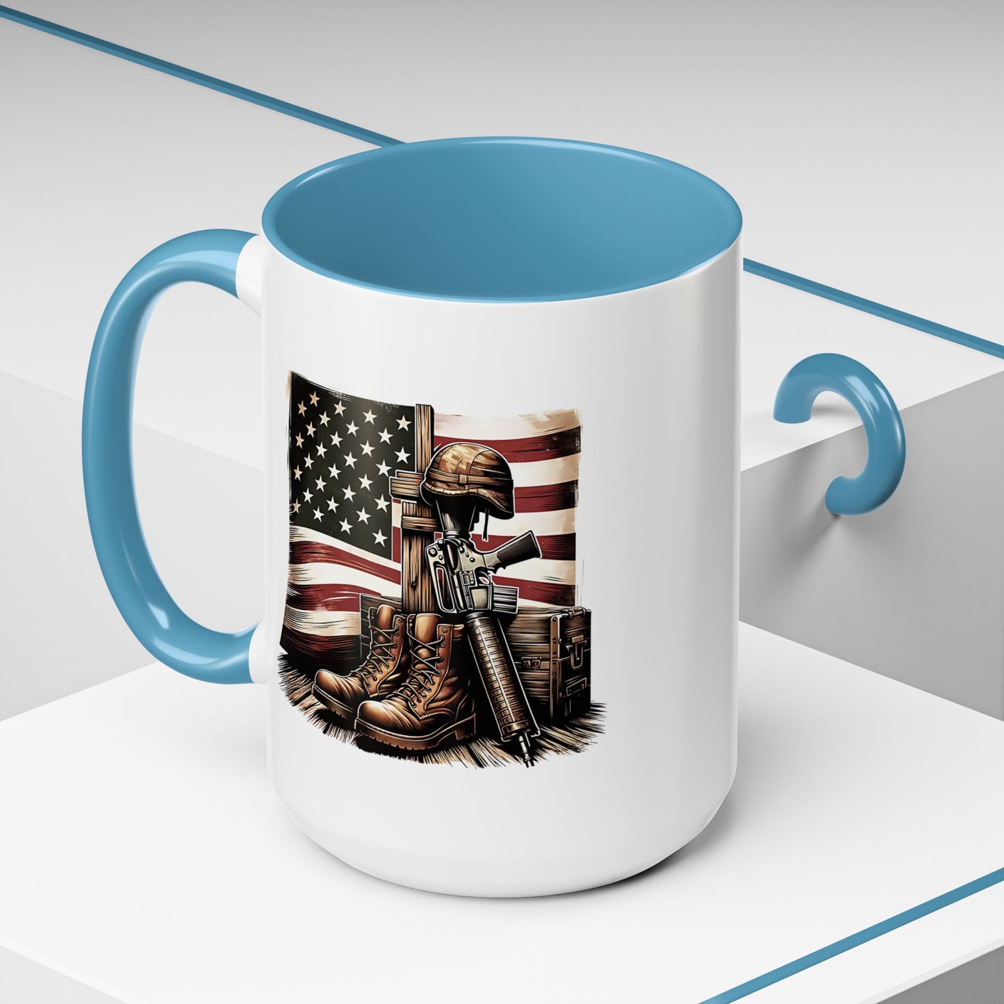 4th of July Mug - Fallen Soldier Boots Flag 3