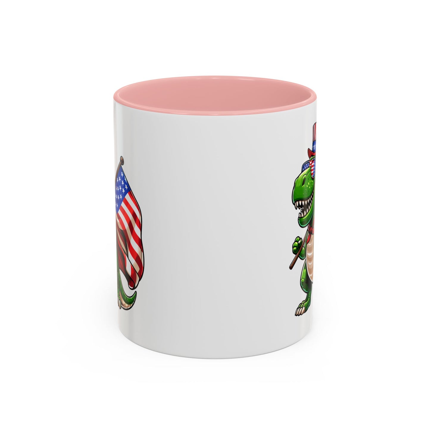 4th of July Mug - T Rex Dinosaur USA Flag