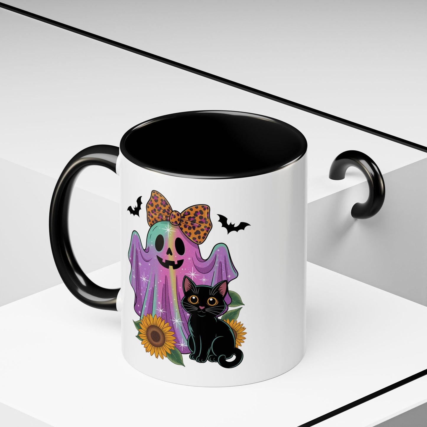 Halloween Mug - Cute Ghost With Cat