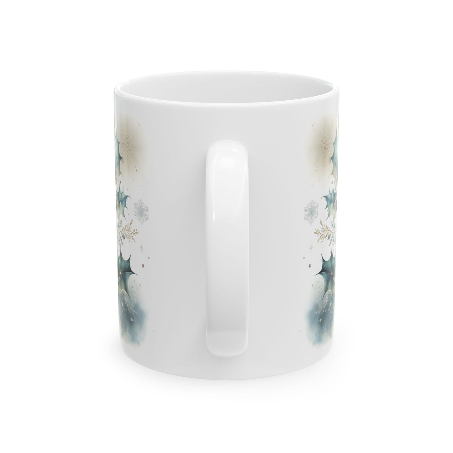 Christmas Mug - Leaves Snowflakes Decoration