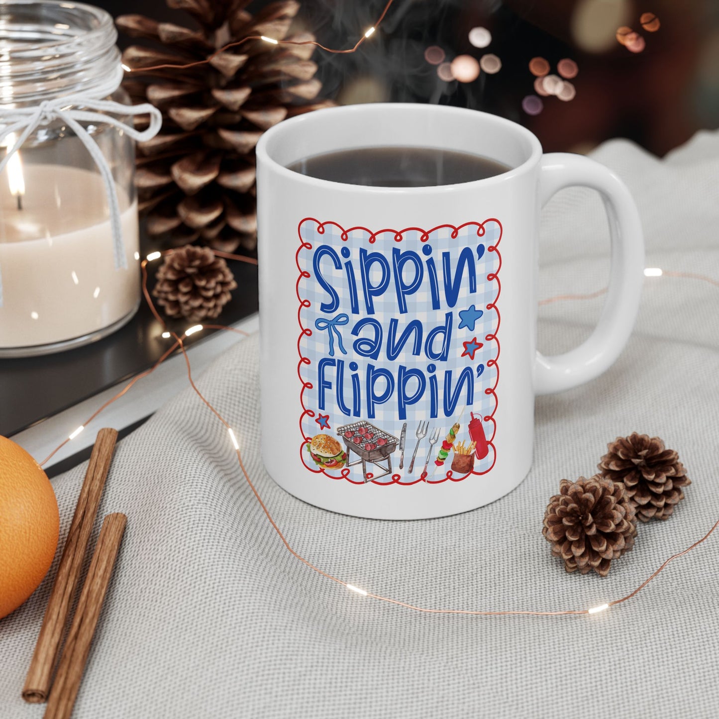 4th of July Mug - Sippin' and Flippin'