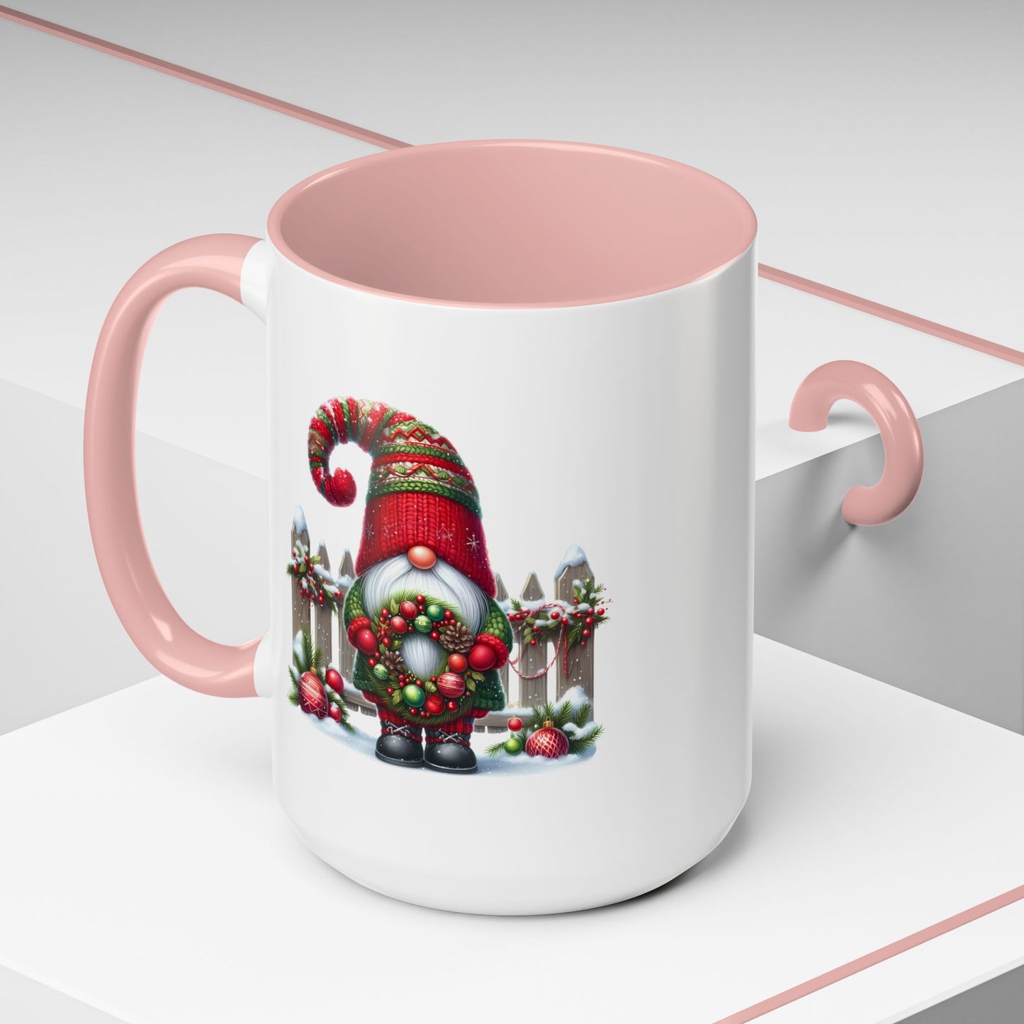 Christmas Mug - Gnome with Christmas Wreath
