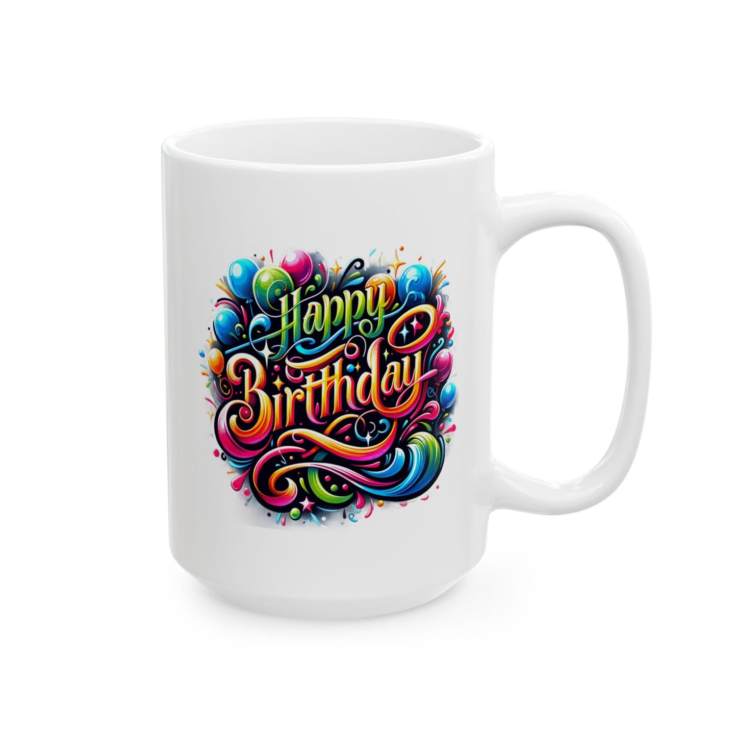 Birthday Mug - Happy Birthday Swish