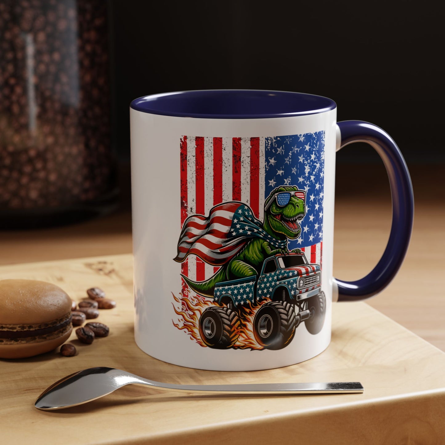 4th of July Mug - T Rex Riding Monster Truck