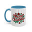 Christmas Mug - Merry Christmas Maroon Text Ornaments