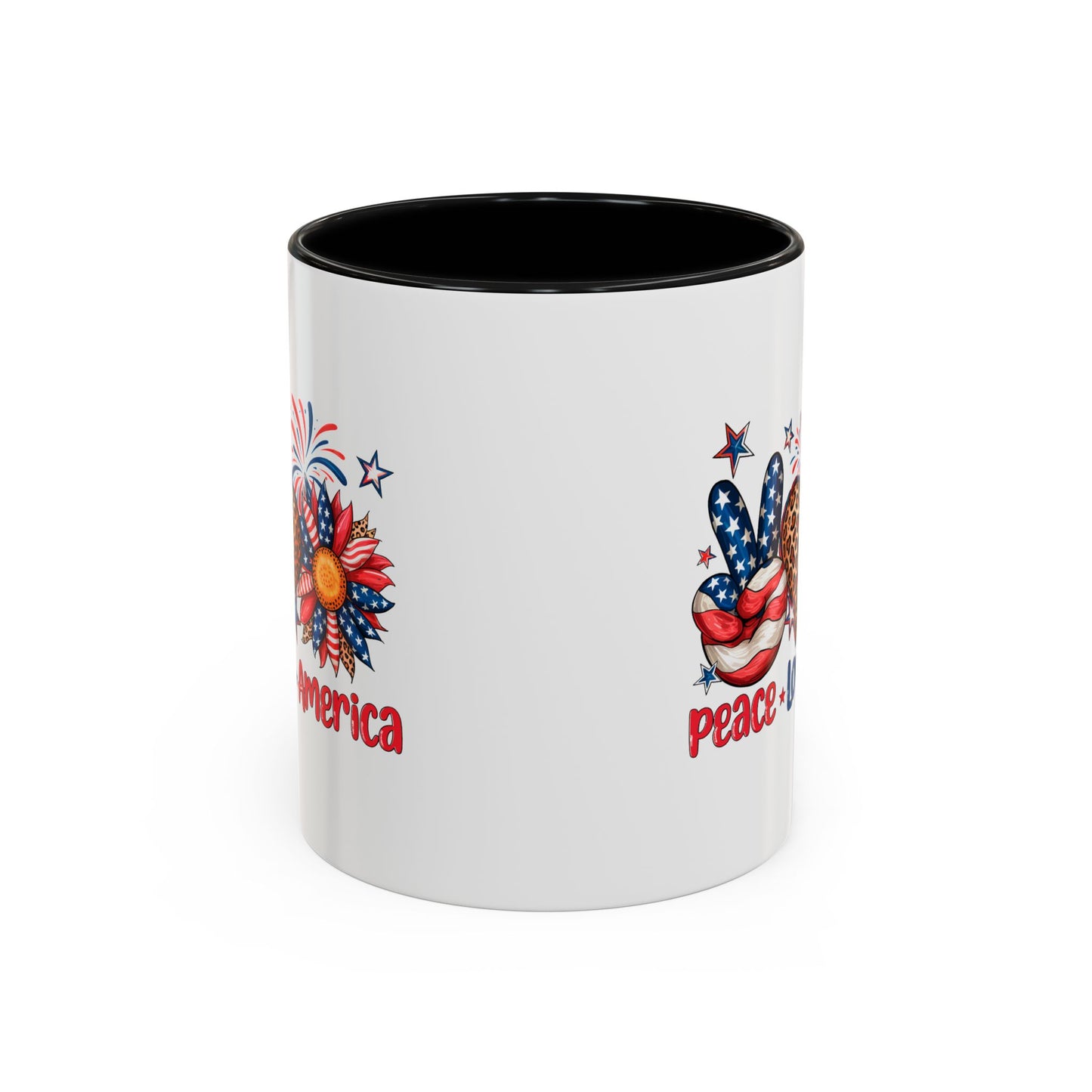 4th of July Mug - Peace Love America