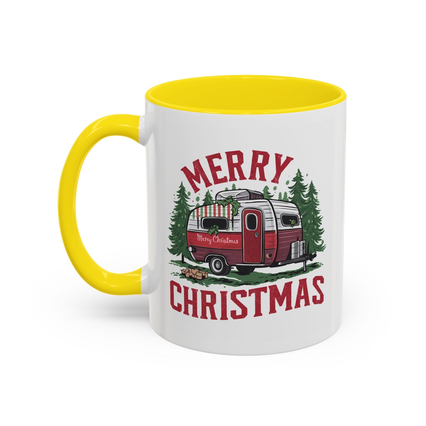 Christmas Mug - Merry Christmas Red & White Camper