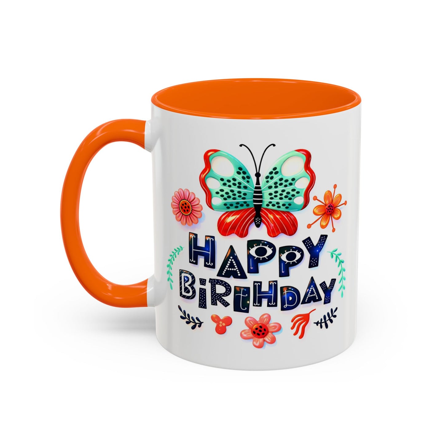 Birthday Mug - Butterfly Flowers
