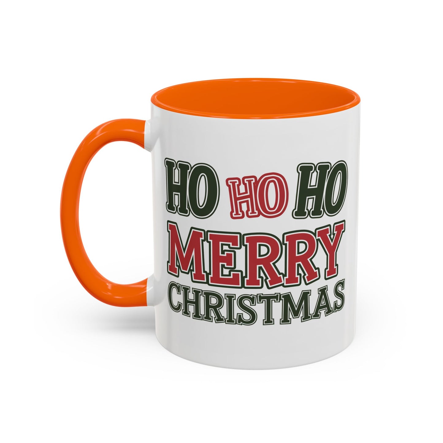 Christmas Mug - Ho Ho Ho Merry Christmas Green & Red Text