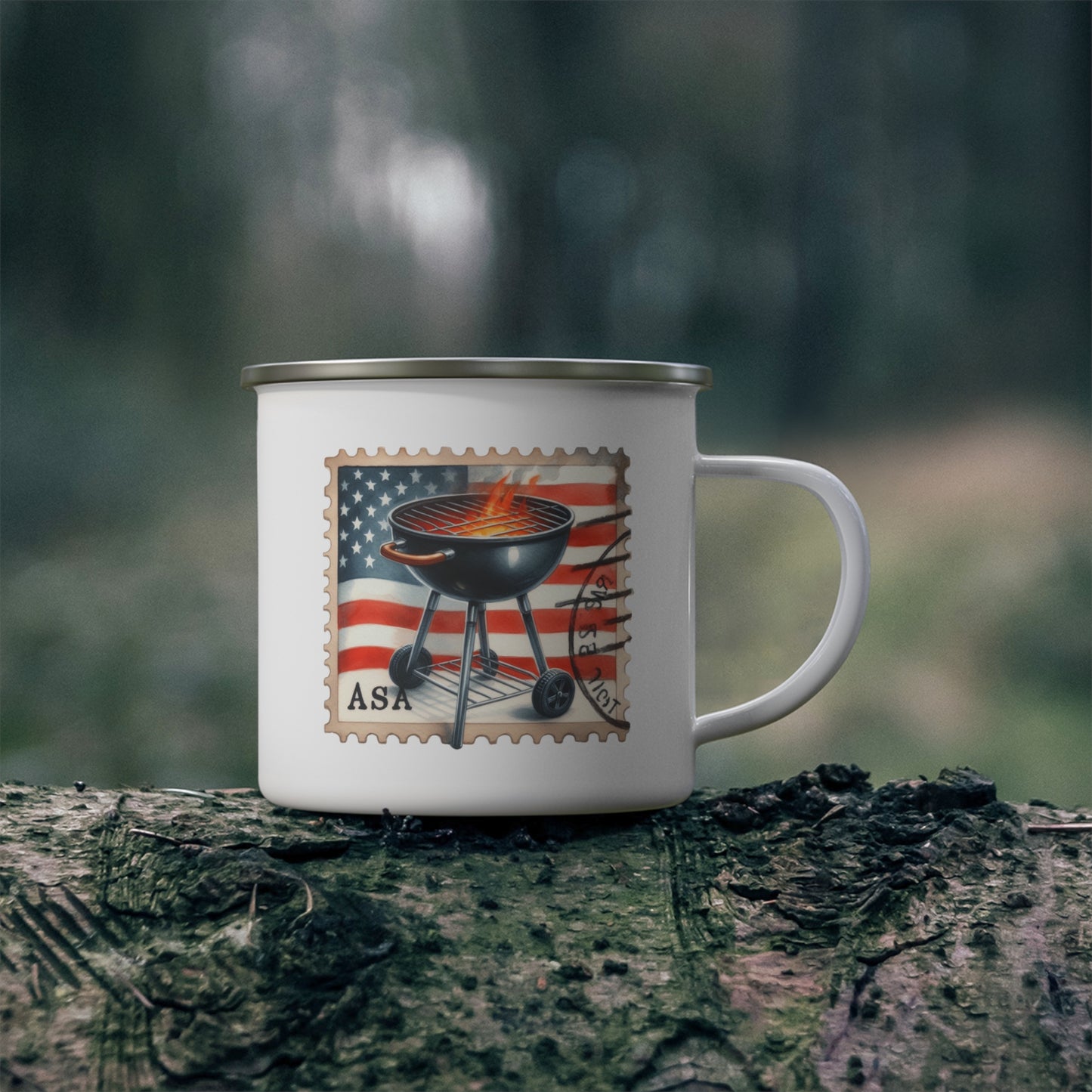4th of July Mug - American Barbecue Stamp