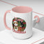 Christmas Mug - Merry Christmas Red Text Cat Presents Wreath