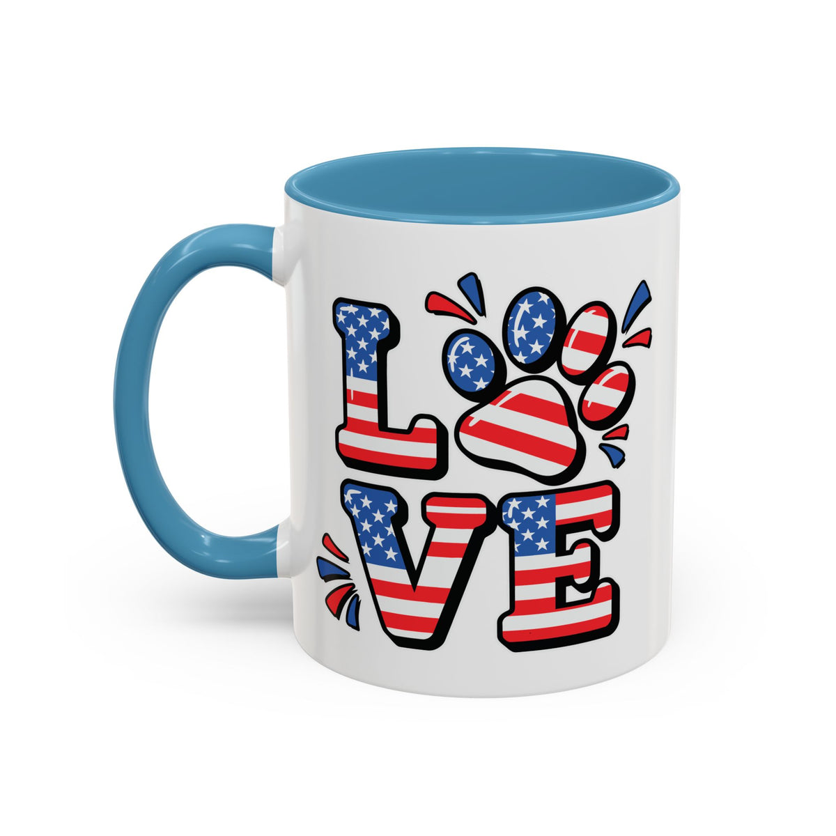 4th of July Mug - Animal Love USA Flag
