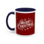 Christmas Mug - Merry Christmas White Text Maroon Background