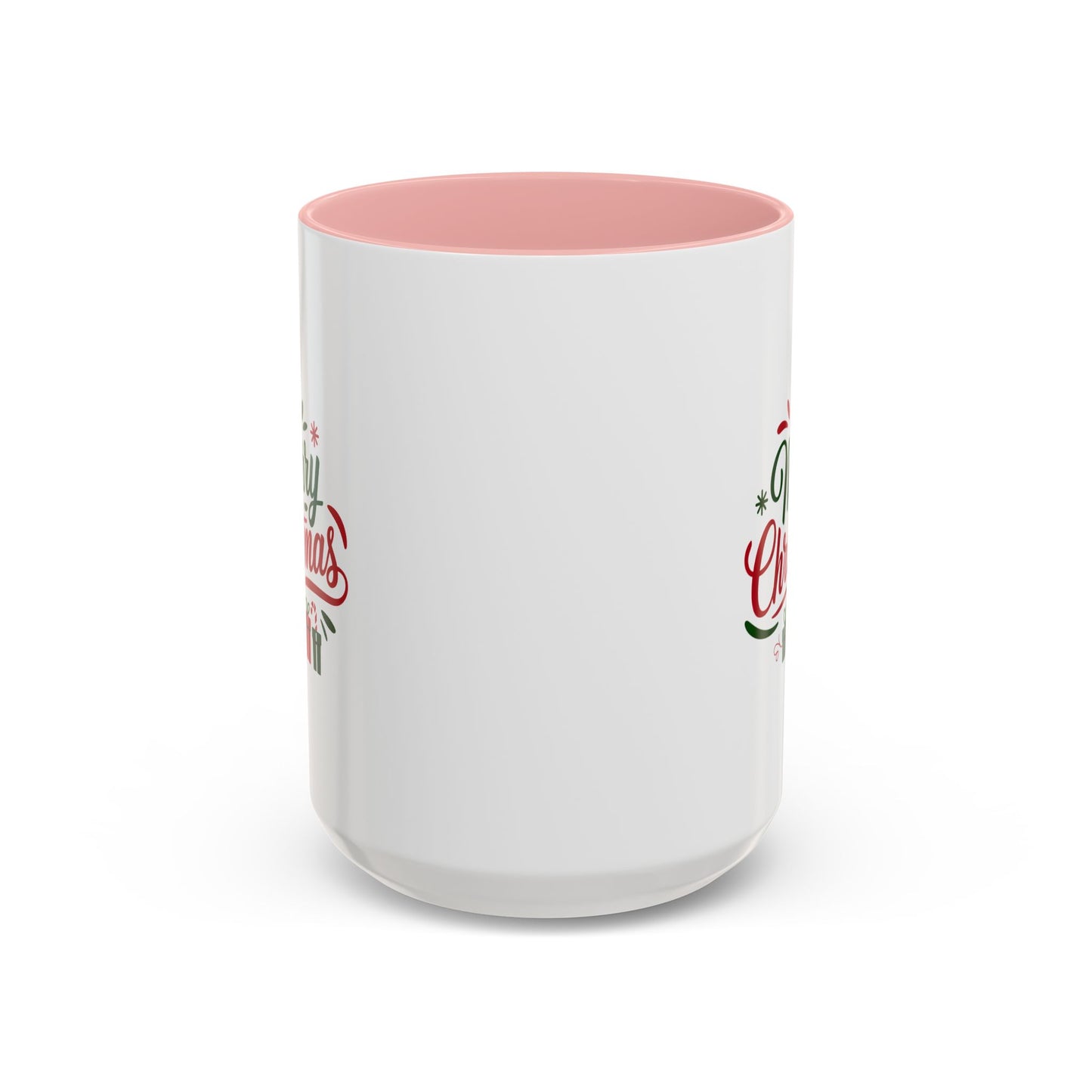Christmas Mug - Merry Christmas Green & Red Text Tree Snowflakes Presents