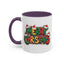 Christmas Mug - Merry Christmas Green Yellow & Red Text Hats