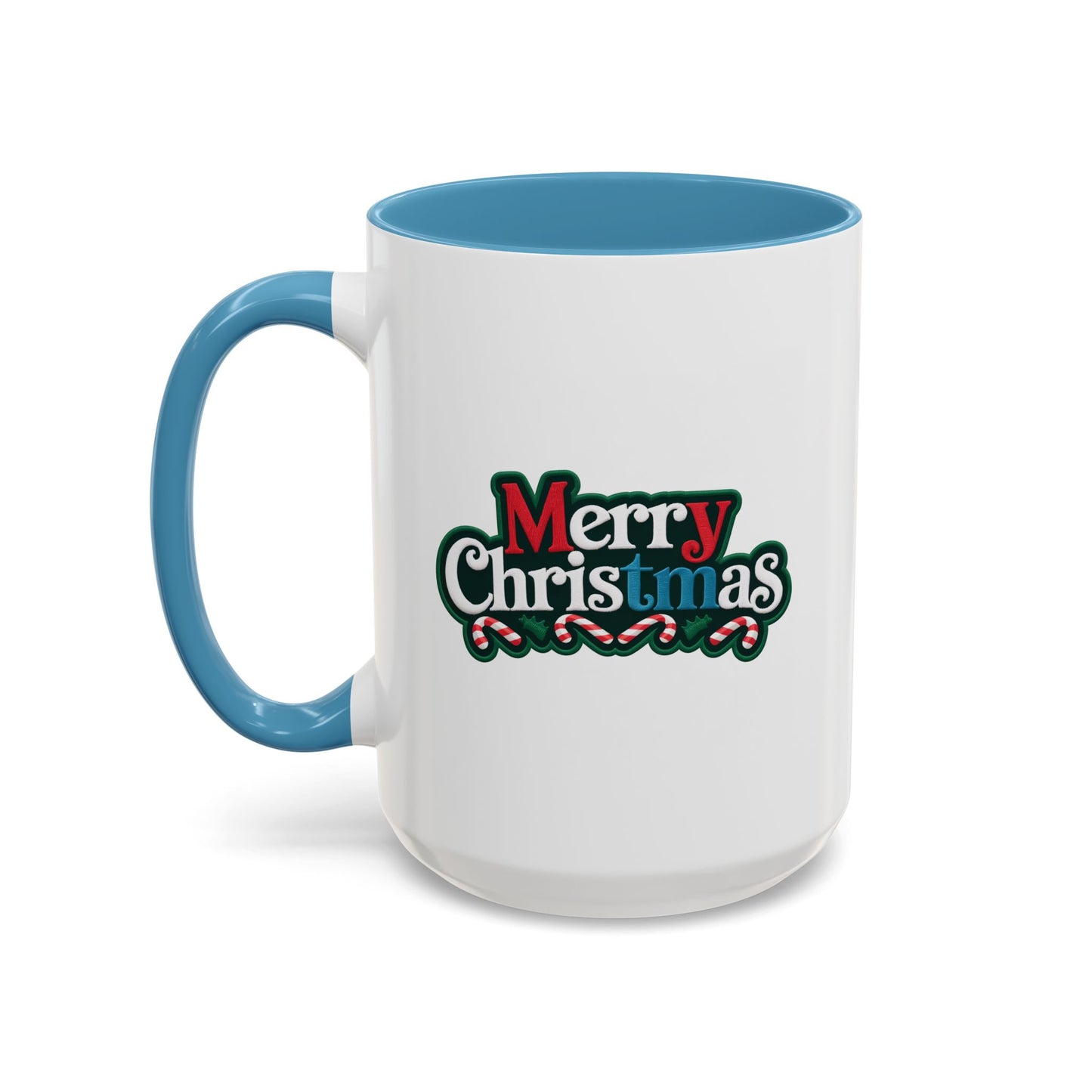 Christmas Mug - Merry Christmas White Red & Blue Text