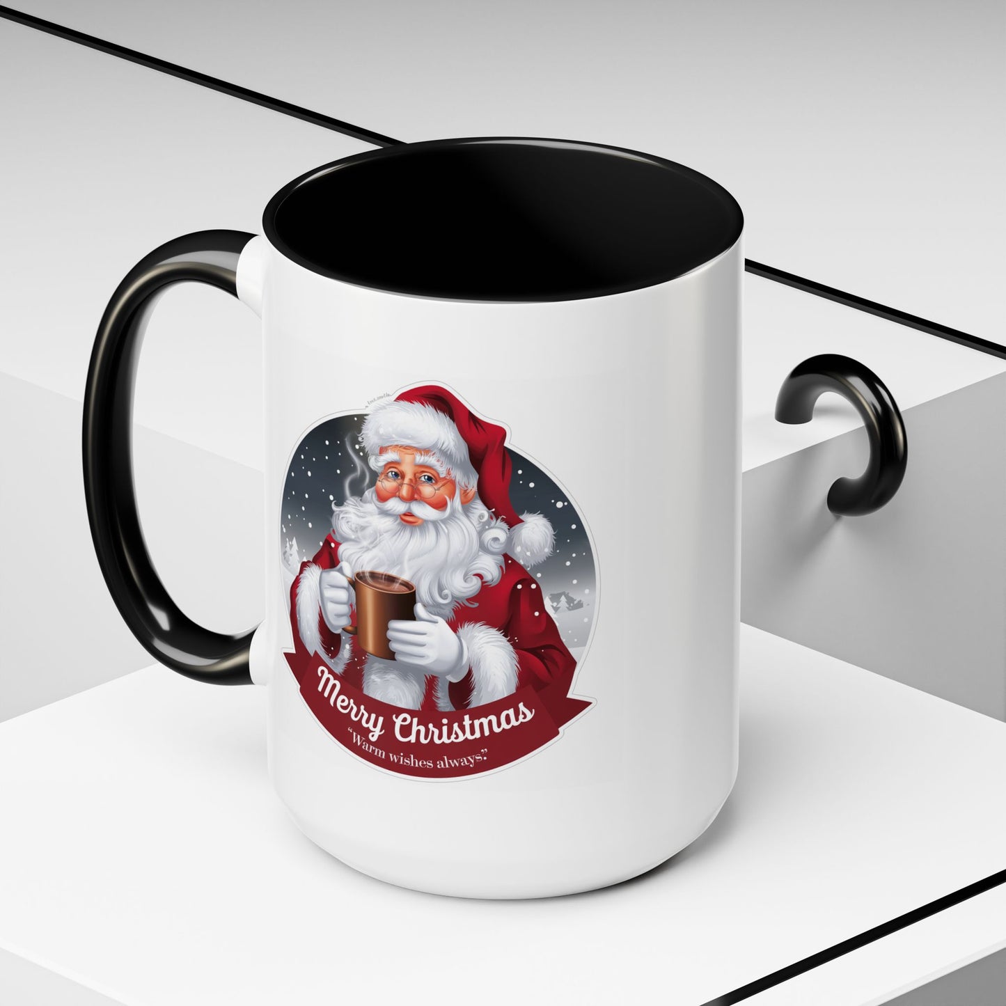 Christmas Mug - Merry Christmas Warm Wishes Always Santa