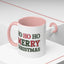 Christmas Mug - Ho Ho Ho Merry Christmas Green & Red Text 2