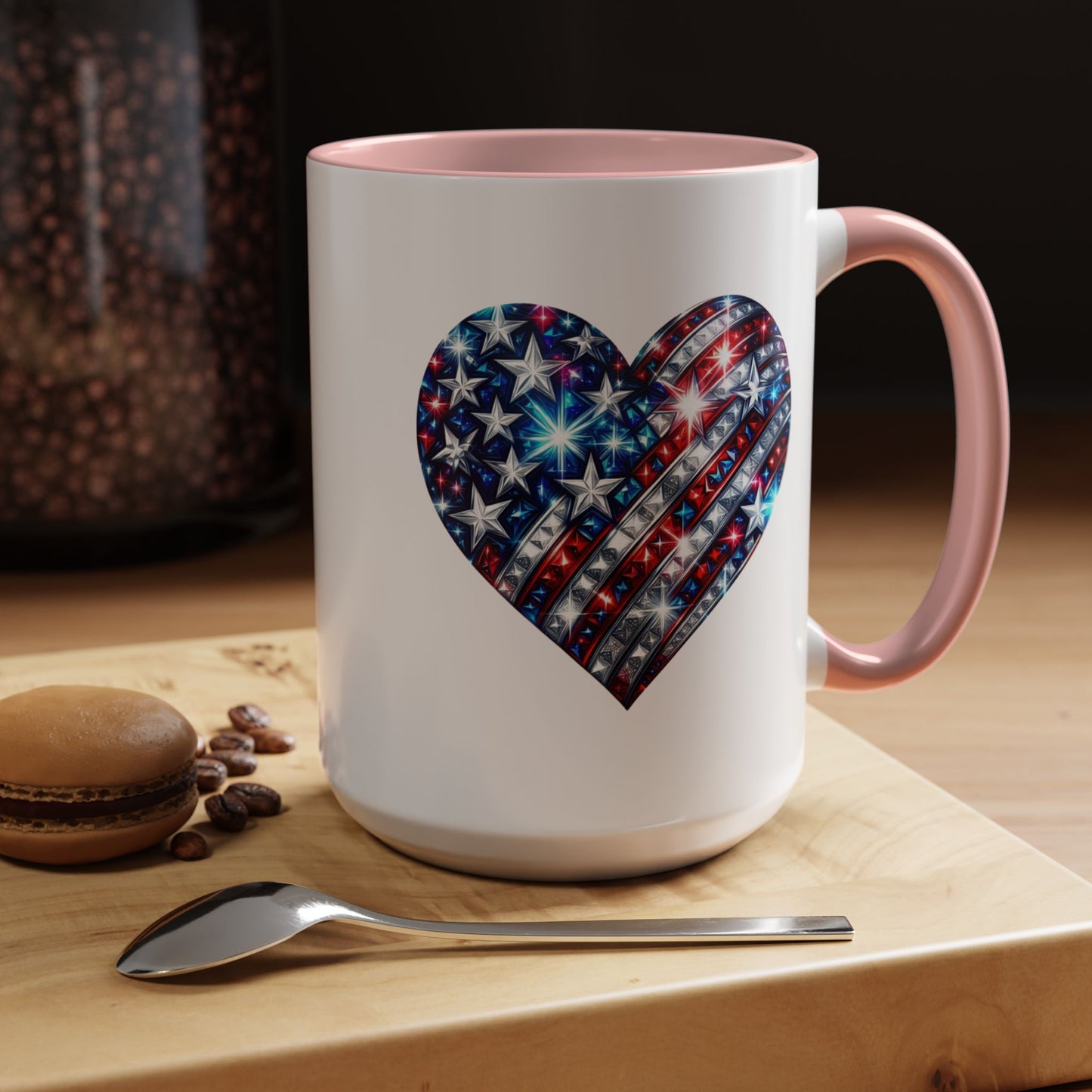 4th of July Mug - USA Sparkle Heart