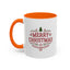 Christmas Mug - Merry Christmas Maroon Text Tree Star